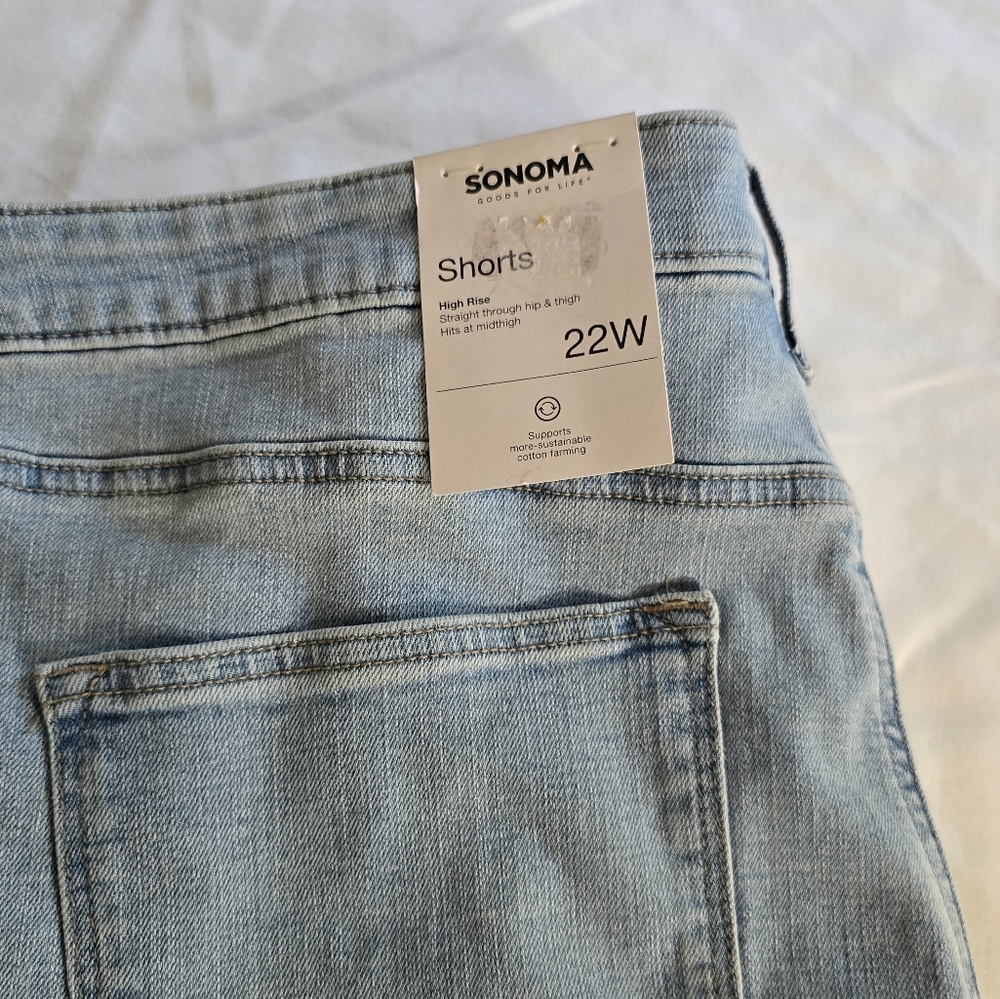 Sonoma High Rise Womens Denim Jean Shorts Sz 22w Nwt - Picture 3 of 4